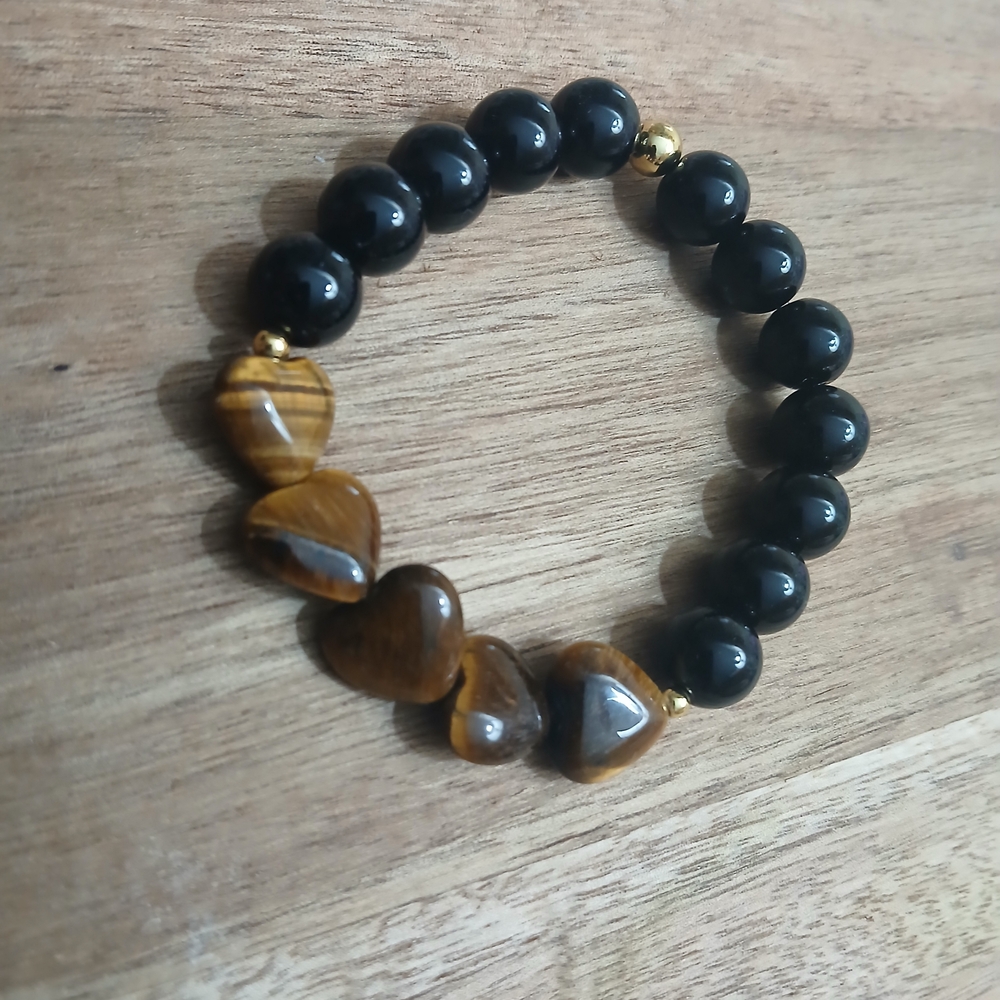 Black and Brown Beaded Bracelet